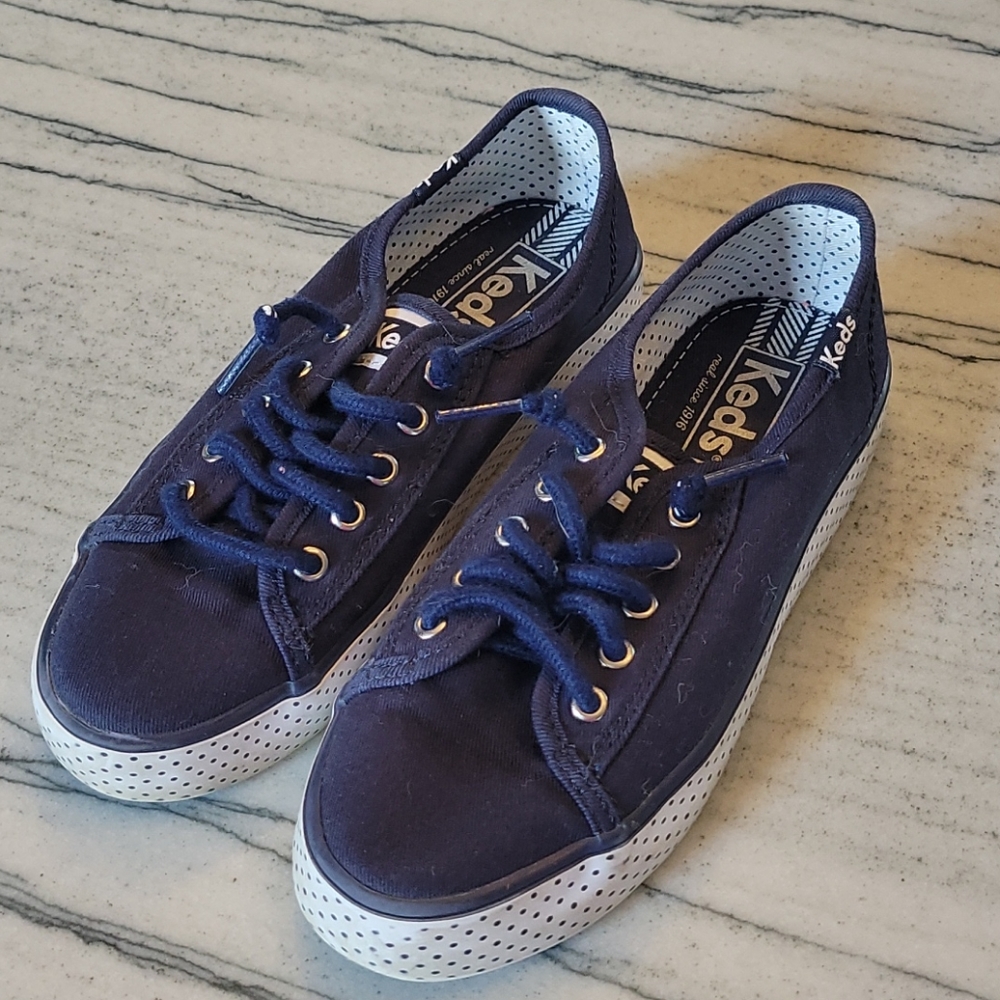 Keds navy youth slip on style